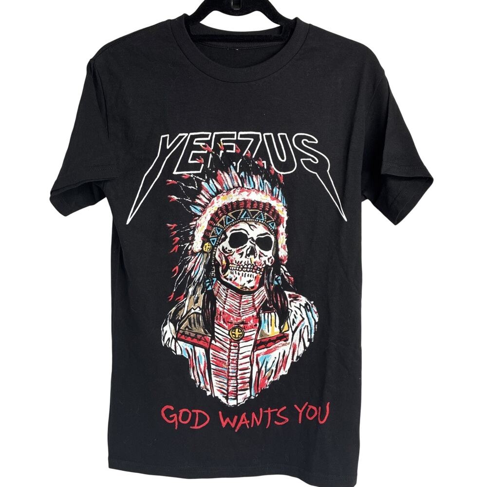 Yeezus God Wants You T Shirt Small Skull Graphic Kanye West Tour Style Tee